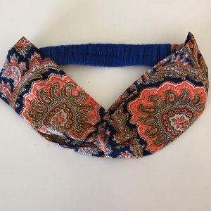 Anthropologie Fabric Twist Beaded Stretch Headband